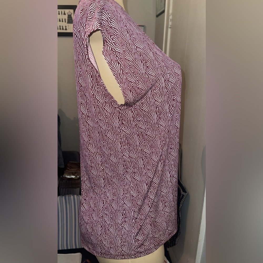 Banana Republic Vintage Theater Seat Pattern Cap Sleeve Top Medium - Picture 4 of 9